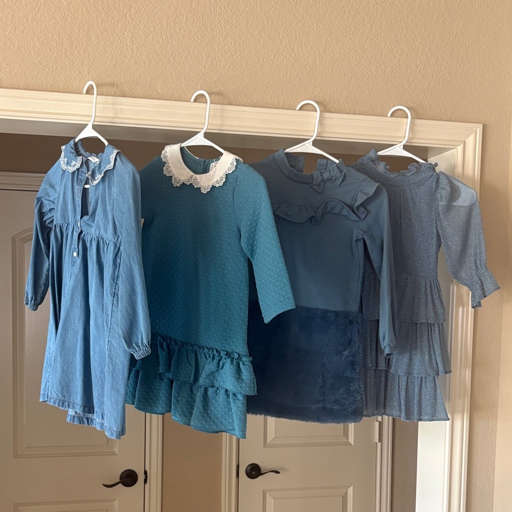 Janie and Jack Blue Girls Dress Lot - Various Blue Shades
